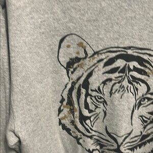 Gray Tiger Print Sweatshirt